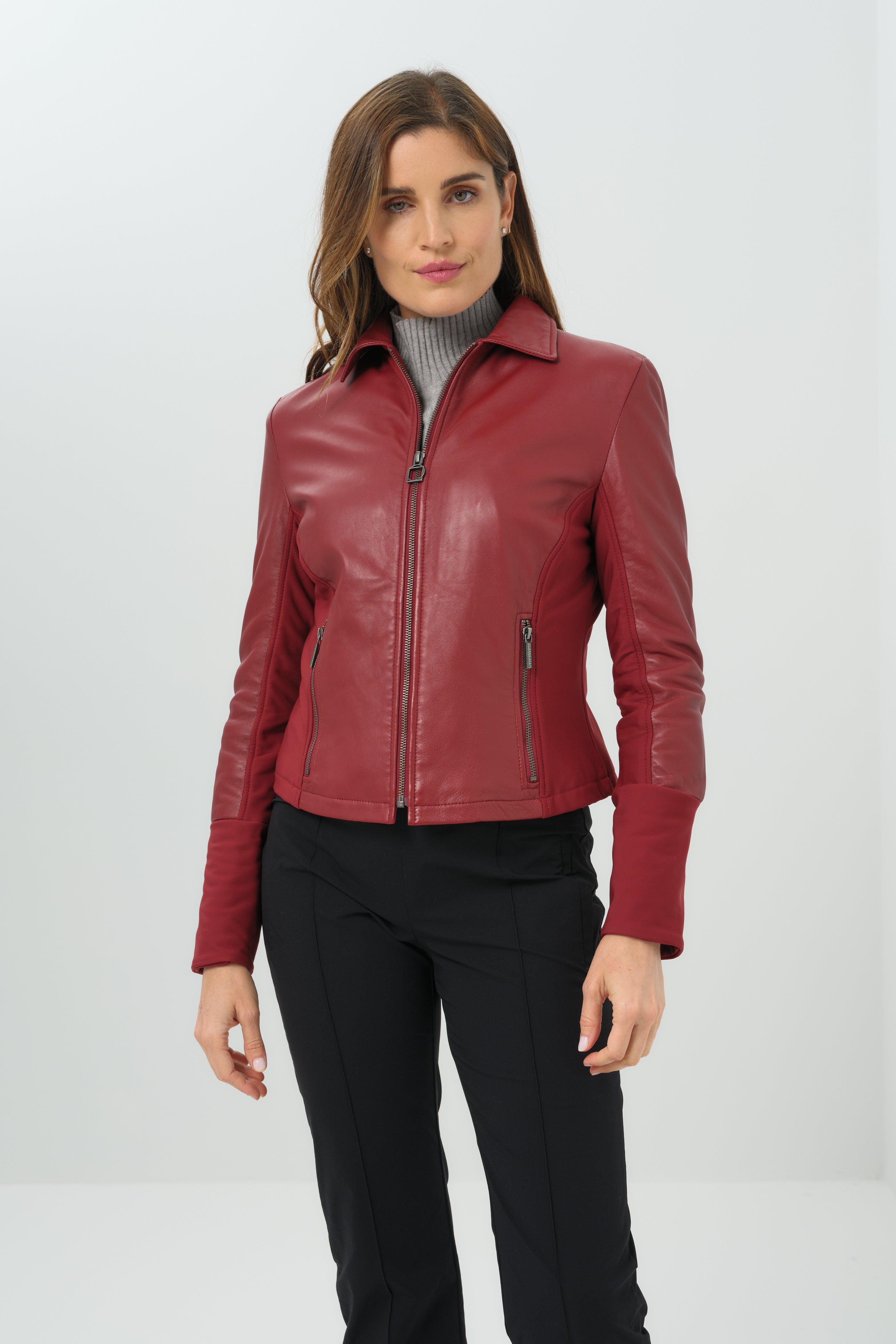 Dill Leather Jacket With Fleece Lined Panels
