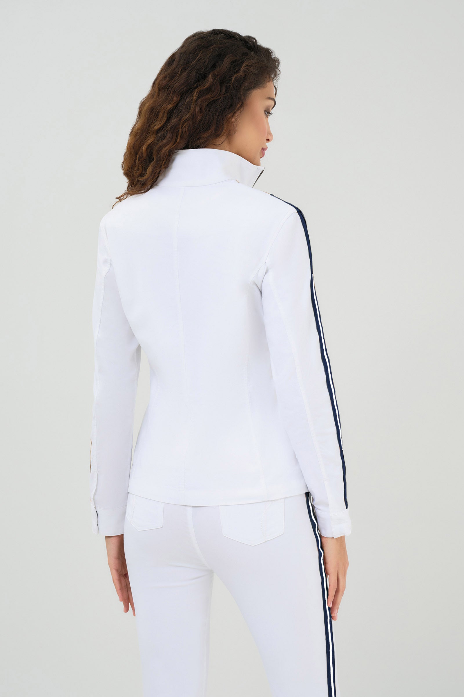 Justine Saira Zip-Up Jacket with Contrast Stripe