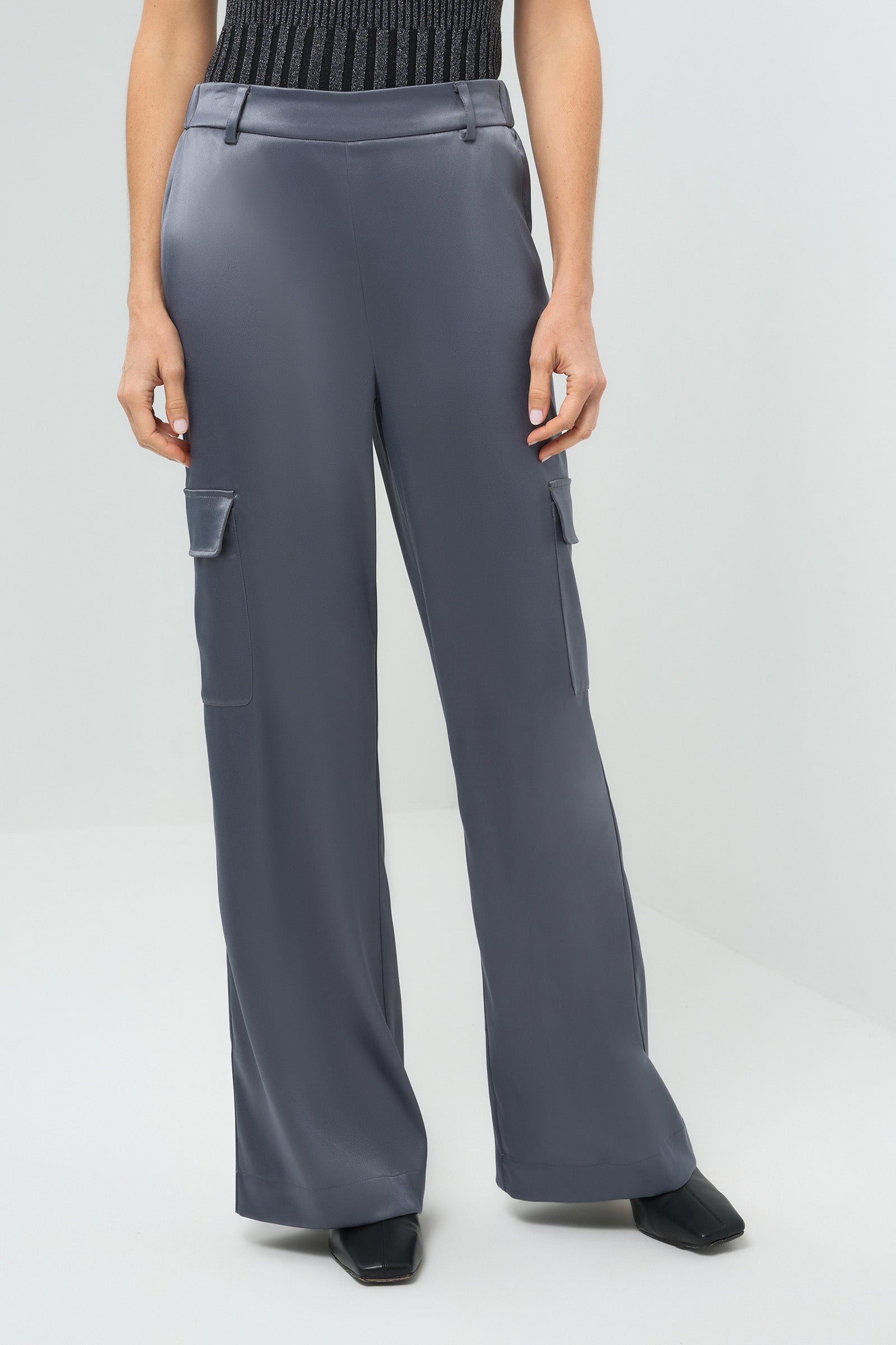 Candela Satin Cargo Wide Leg Pant