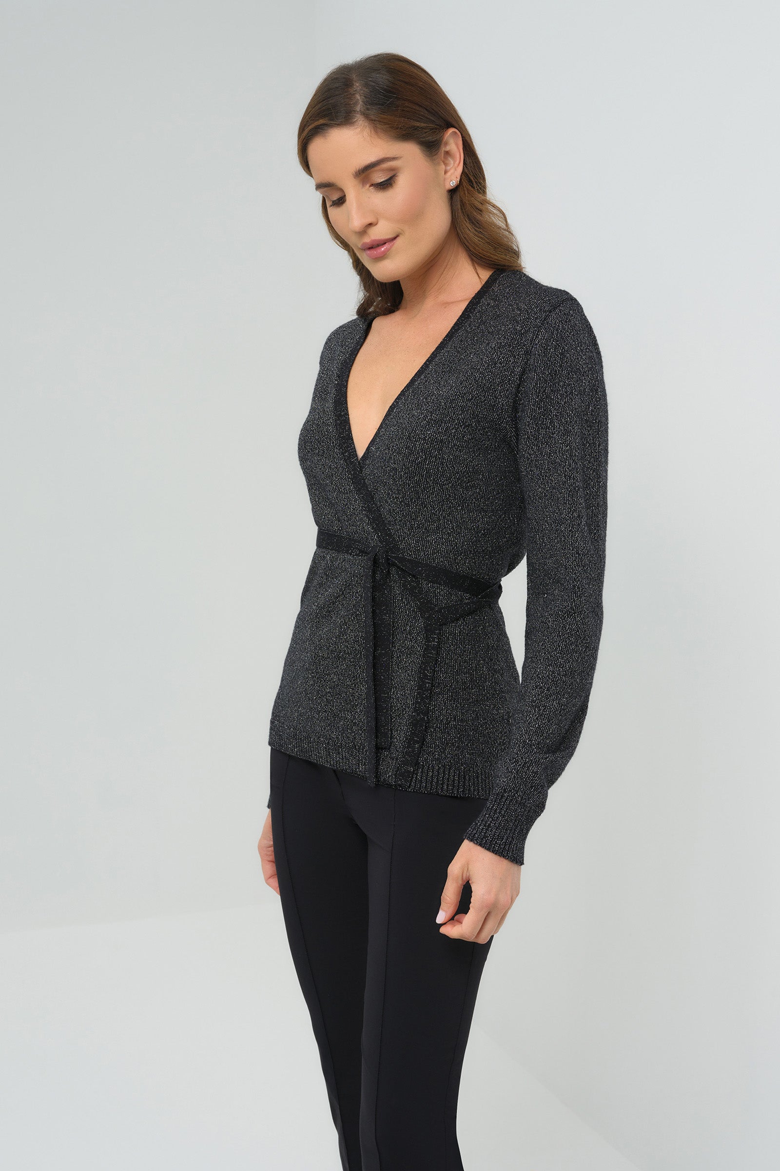 Christa Wrap Sweater with Tie Waist