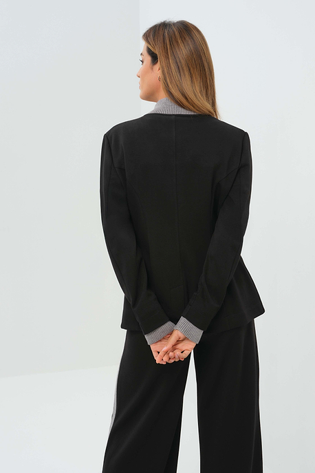 Vista Scuba & Sweater Knit Button Down Blazer