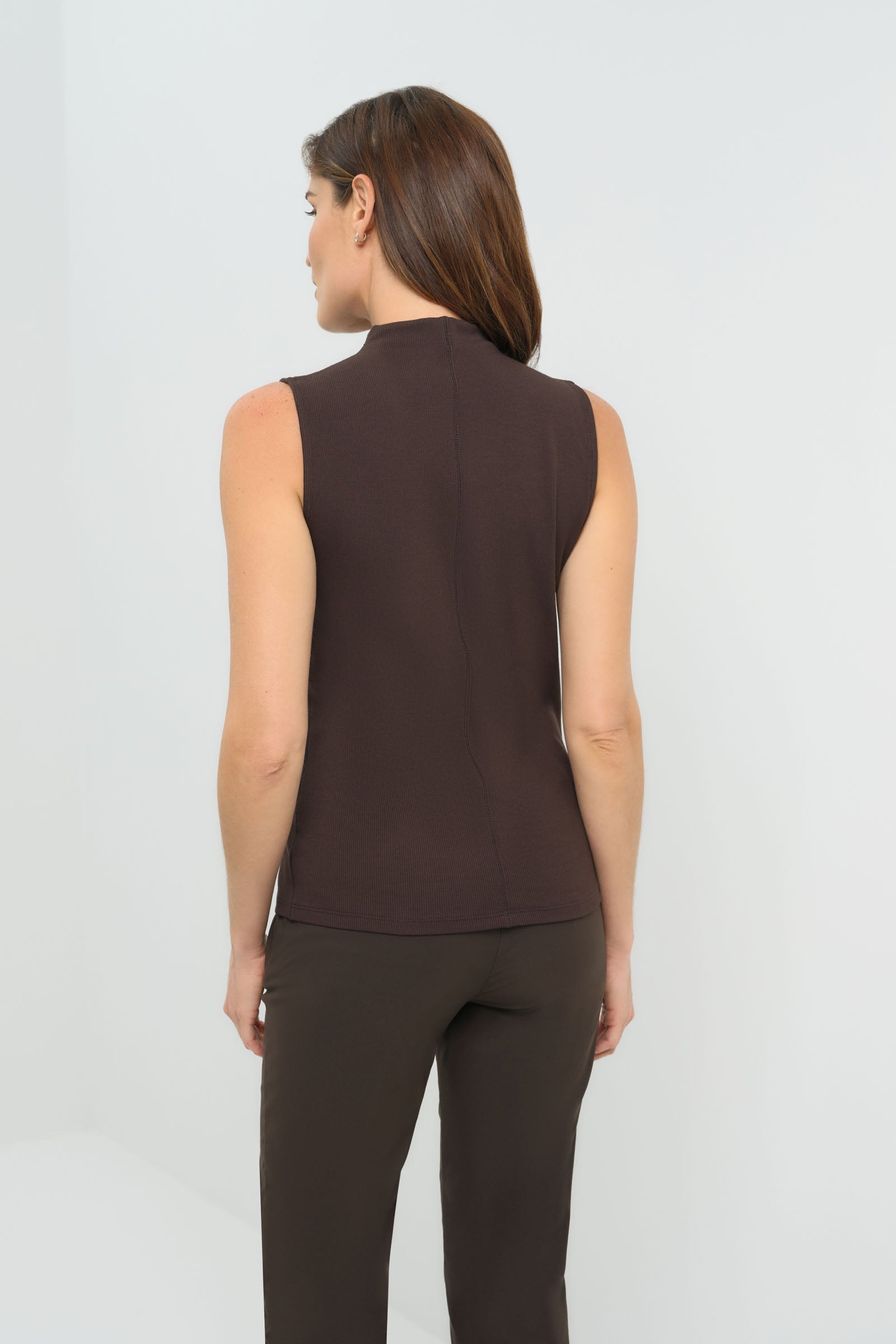 Siobhan Sleeveless High Neck Pima Rib Top