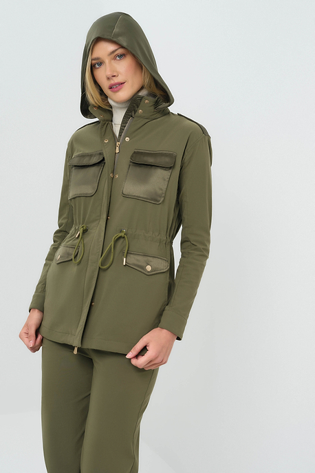 Courtney Mid Weight and Satin Oversized Utility Jacket