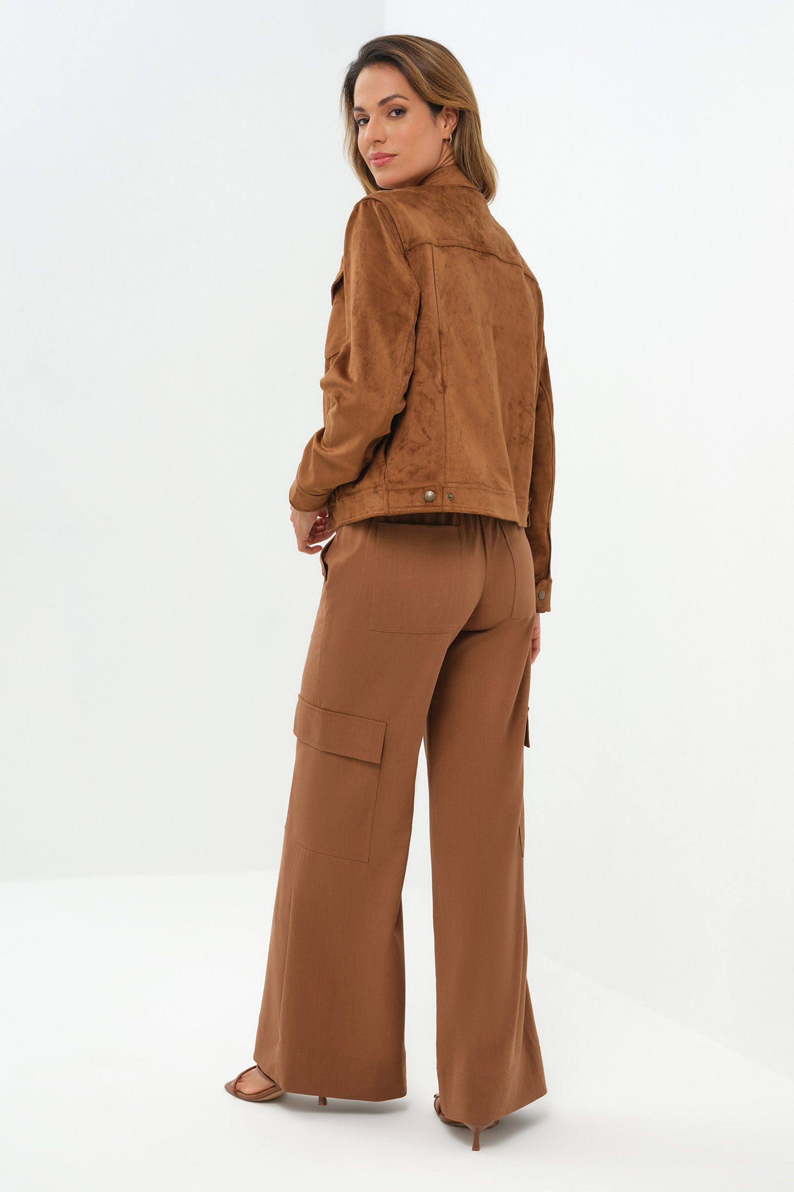 Delilah Faux Suede Trucker Jacket