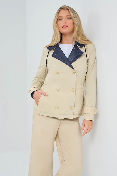 Lexie Performance Cotton & Nylon Reversible Trench