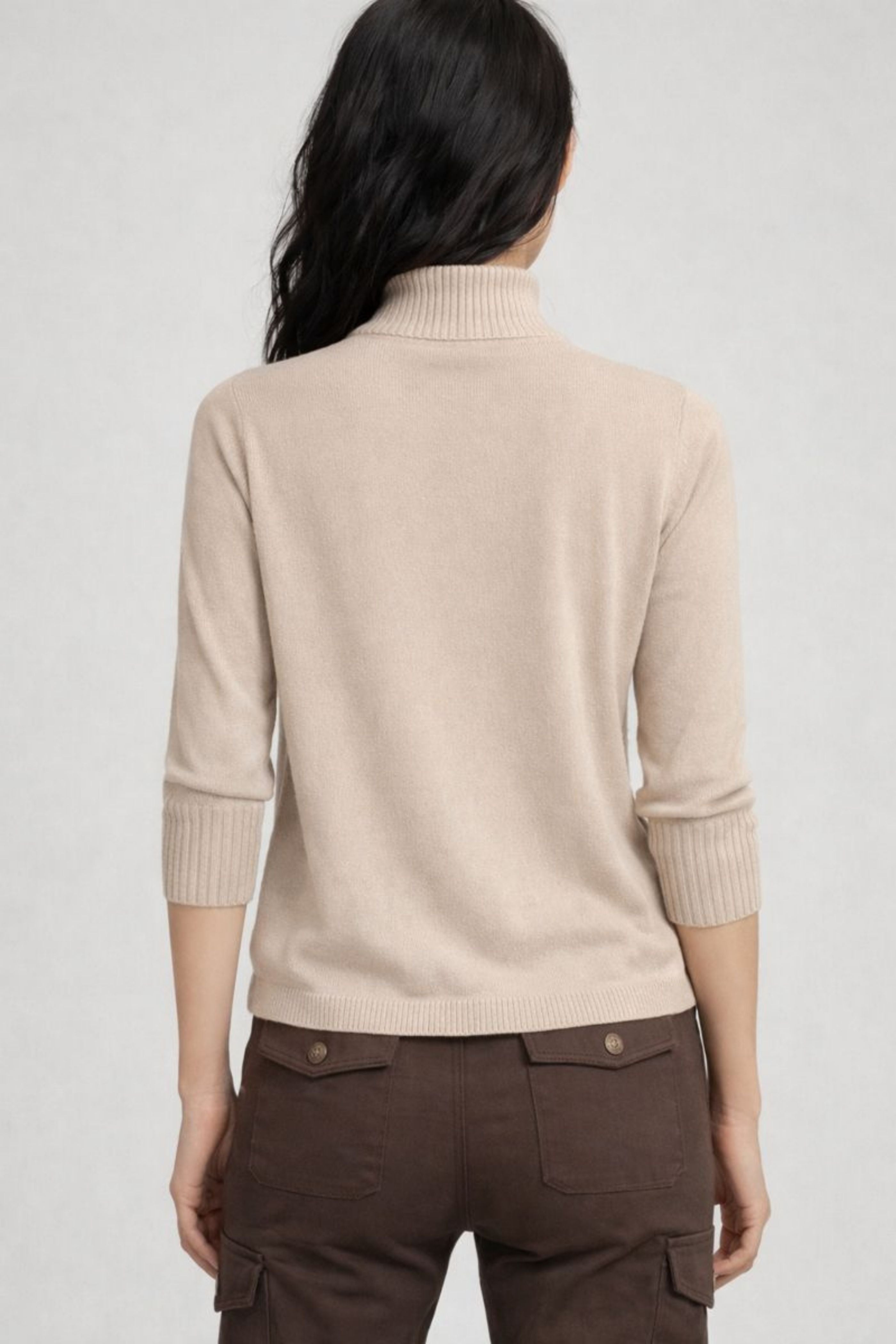 LUCELY // Elbow-Sleeve Quarter Zip Mock Neck