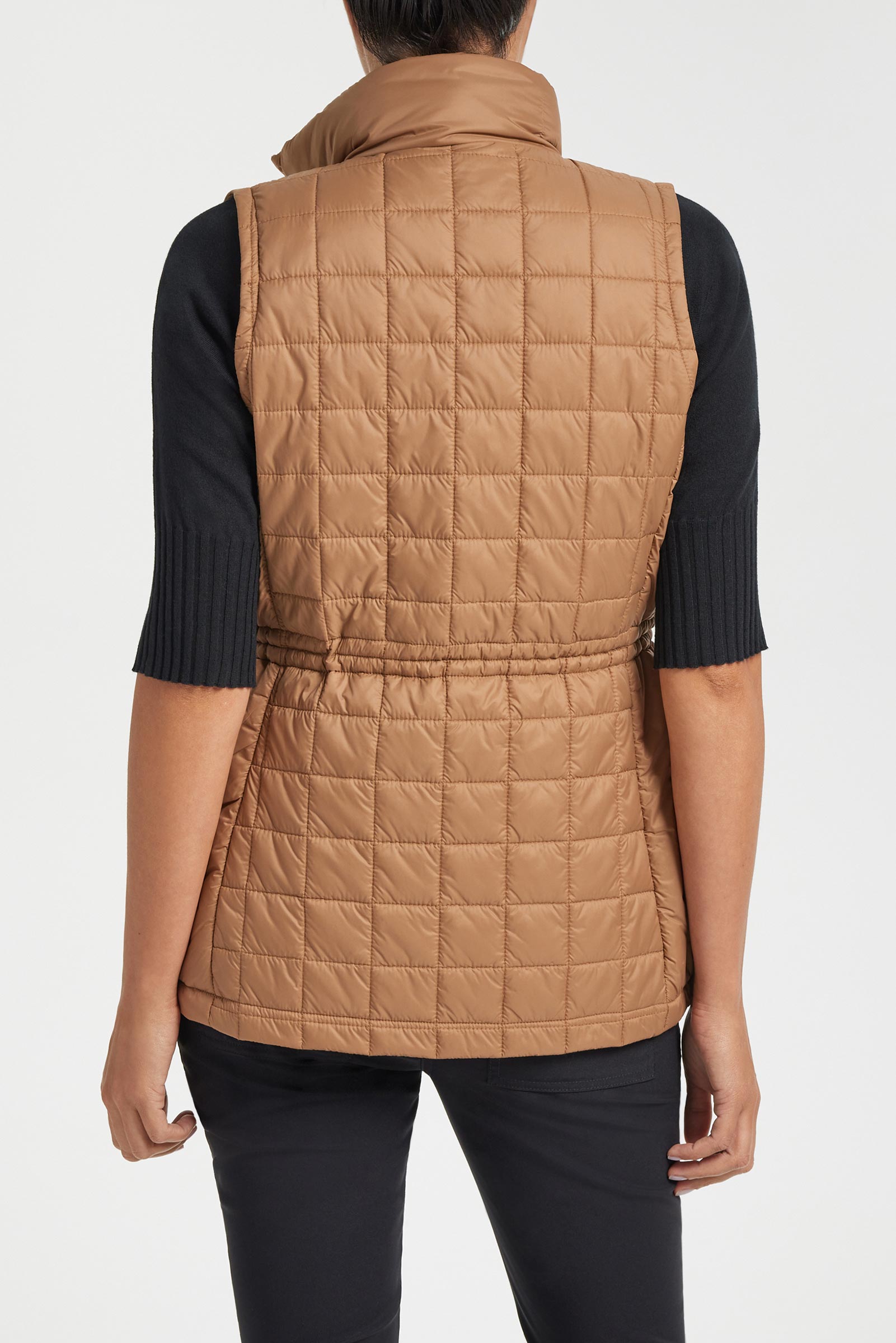 Montreal Quilted Vest in Caramel/Black