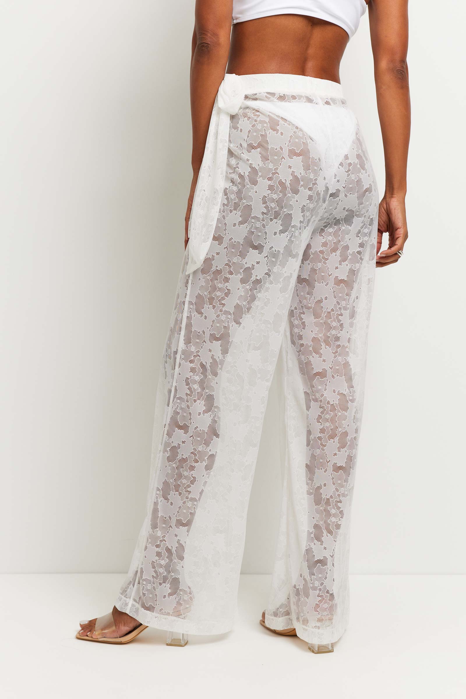 Moana Camo Lace Mesh Side Tie Pant