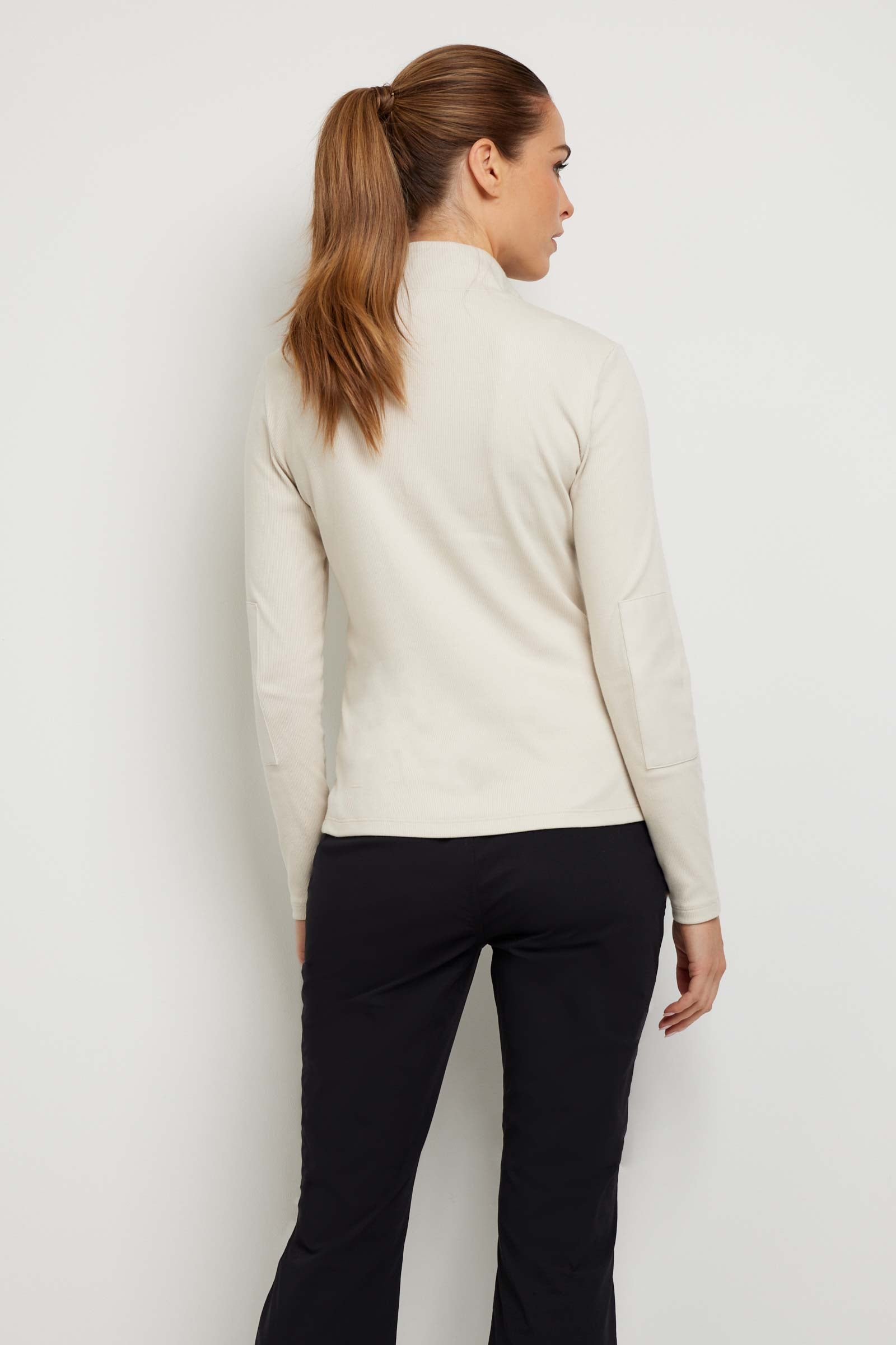 Monroe Rib Henley Turtleneck w/ Contrast Fabric