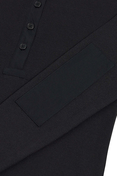 Monroe Rib Henley Turtleneck w/ Contrast Fabric