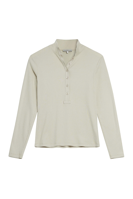 Monroe Rib Henley Turtleneck w/ Contrast Fabric