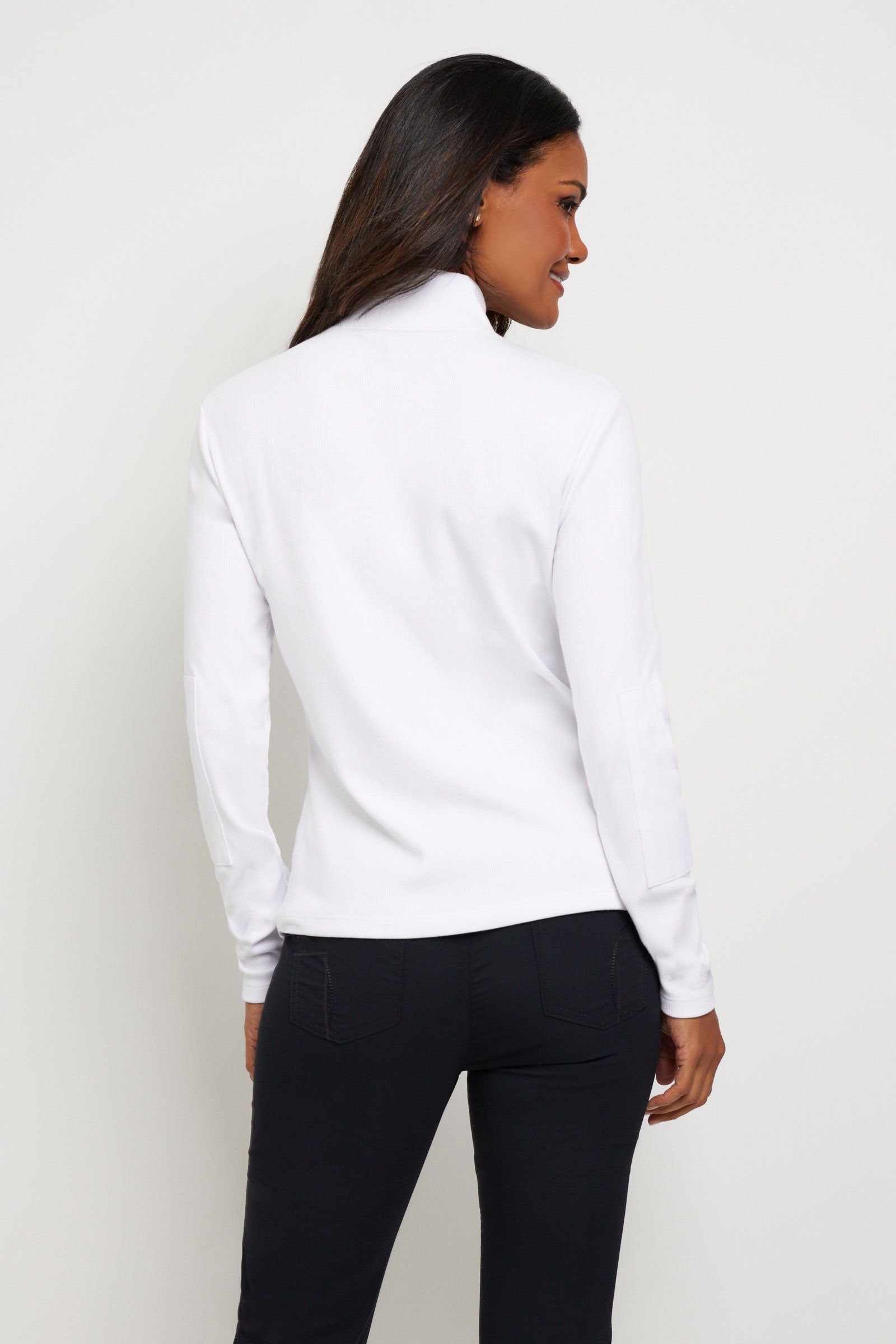 Monroe Rib Henley Turtleneck w/ Contrast Fabric