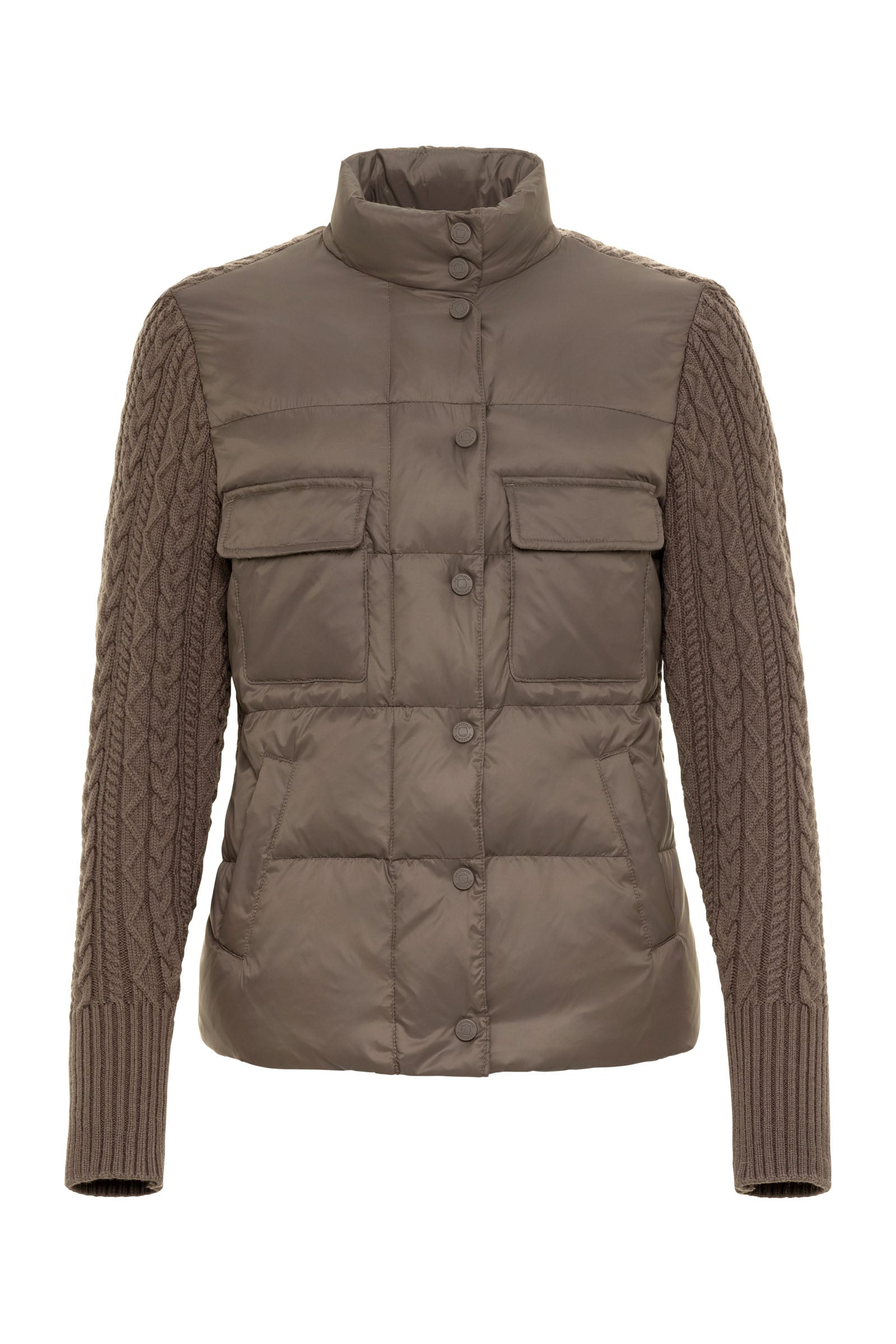 Nina Puffer Jacket with Knit Back and Sleeves