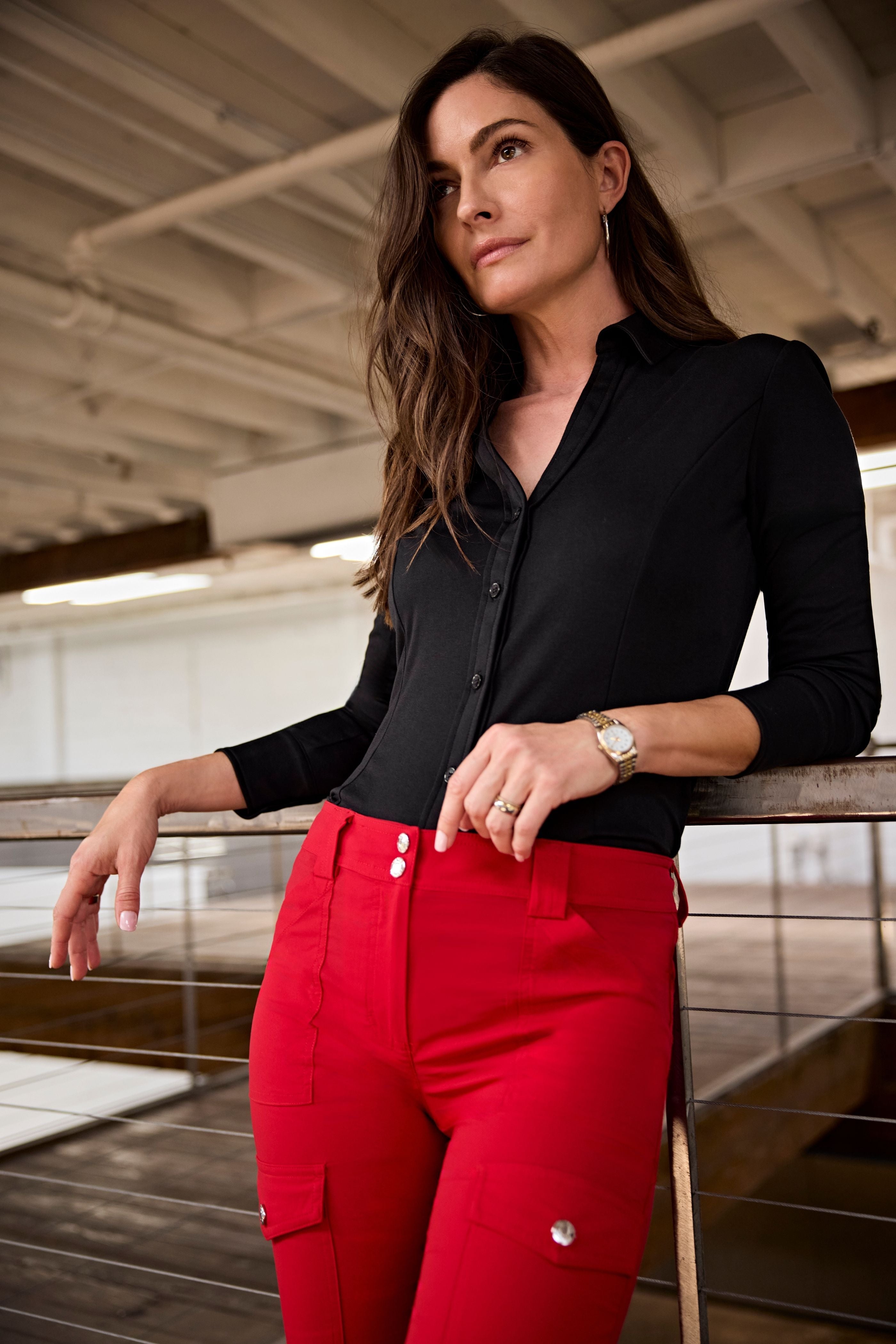 Nikki Pique Button Down Shirt