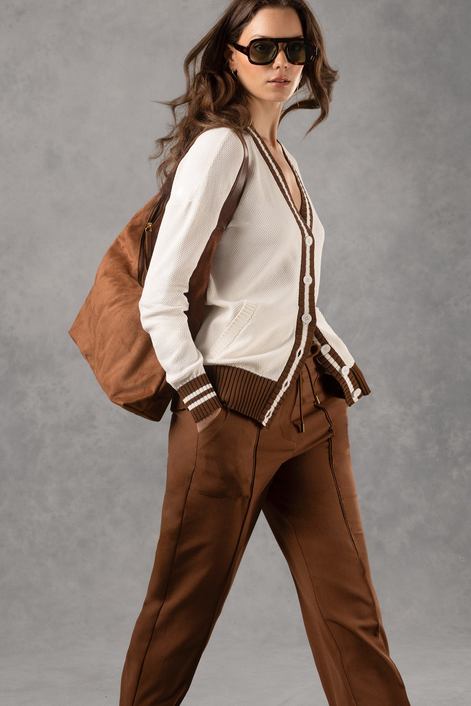 Esperanza Sweater Knit V-Neck Button Down Cardigan