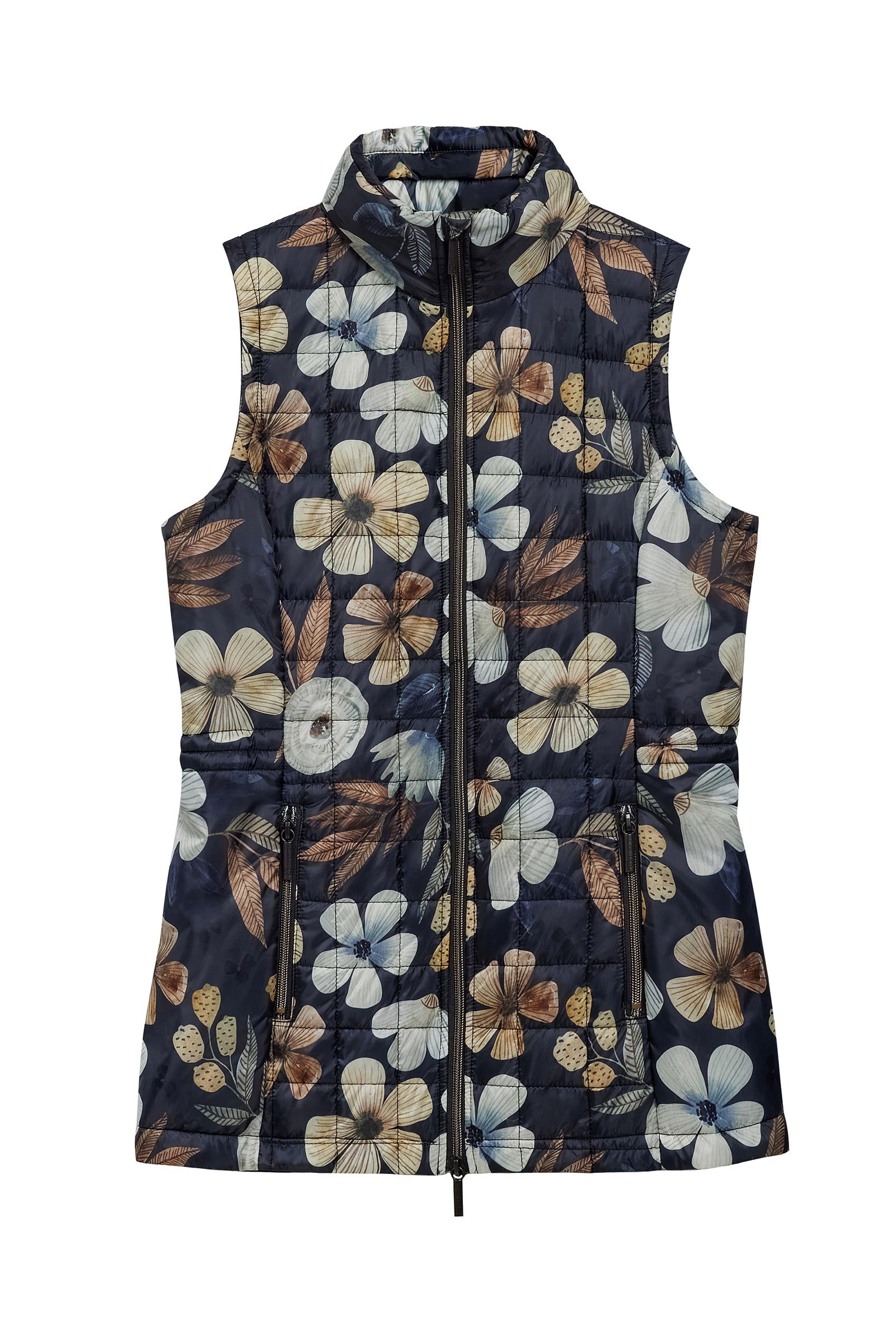 Montreal Quilted Print Vest in Vintage Garden