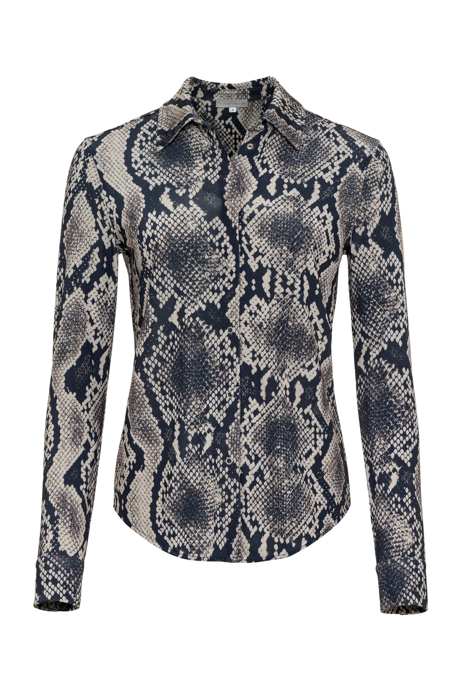 Printed Tania Long sleeve Snap Front Top