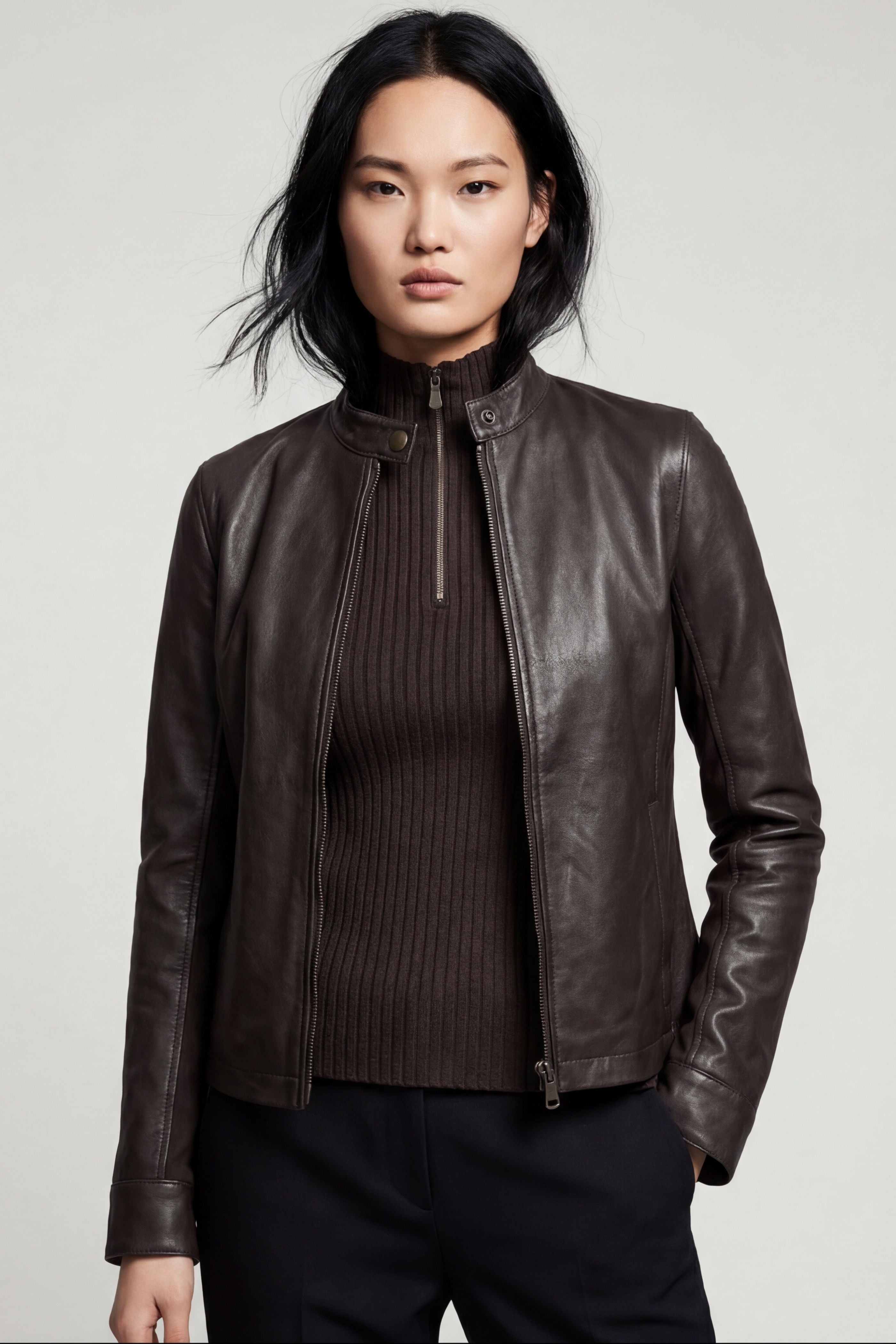 Selina Half-Zip Ribbed Sleeveless Sweater