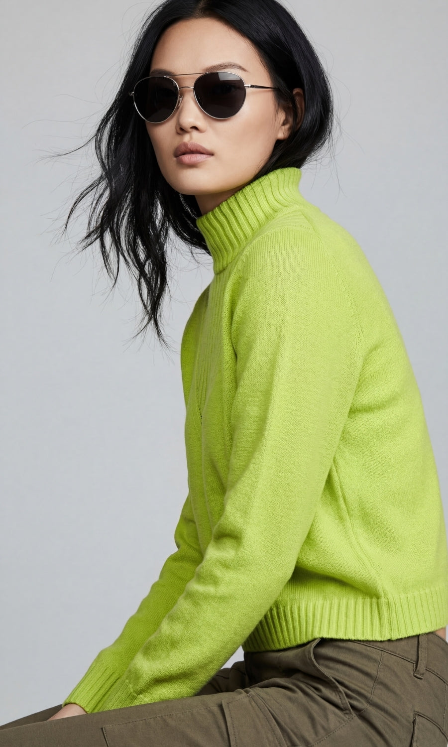 Bonsai Bri Mixed-Stitch Mock Neck Sweater (CASH&CARRY)