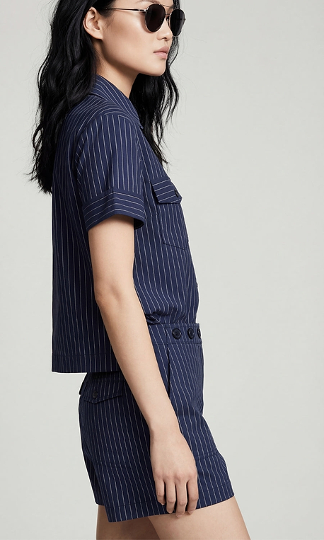 Striped Alma Pinstripe Tailored Shorts (CASH&CARRY)