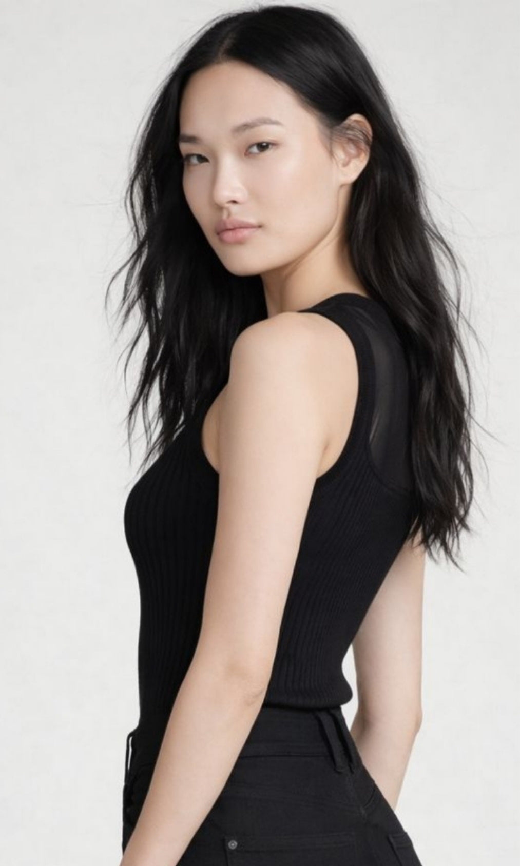 Gio Mixed-Stitch Rib Sweater in Black