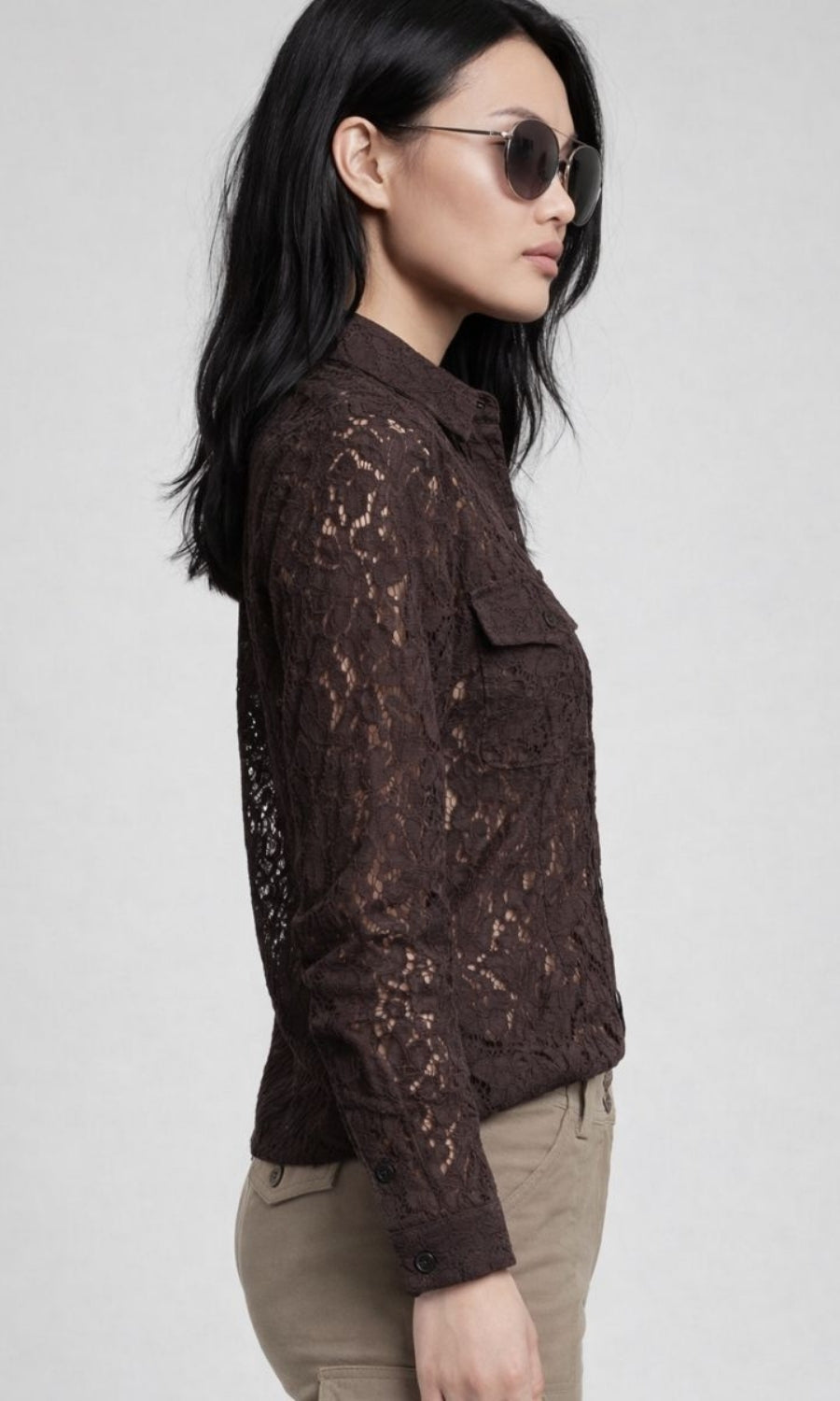 Estella Stretch Lace Button up Top (CASH&CARRY)