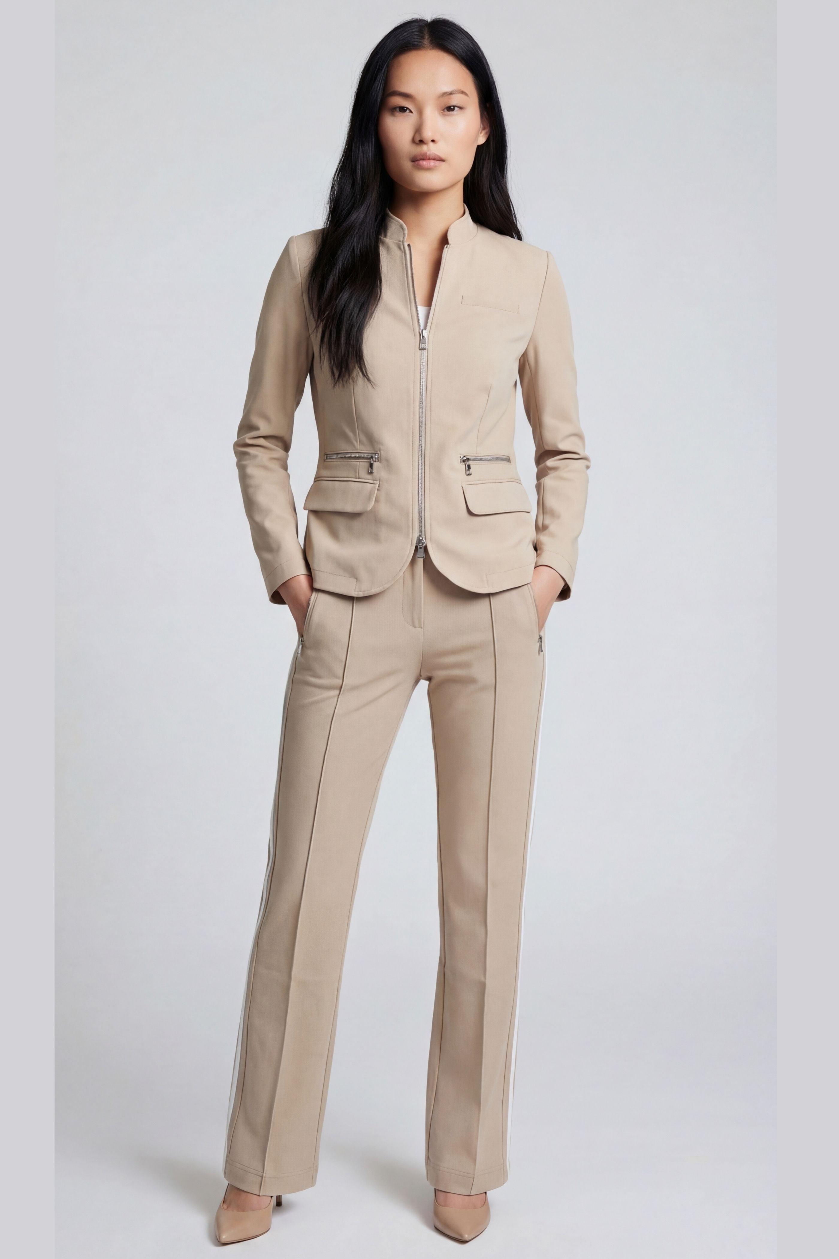 Suki Sport Aeroflow Side Stripe Straight Leg Twill Trouser