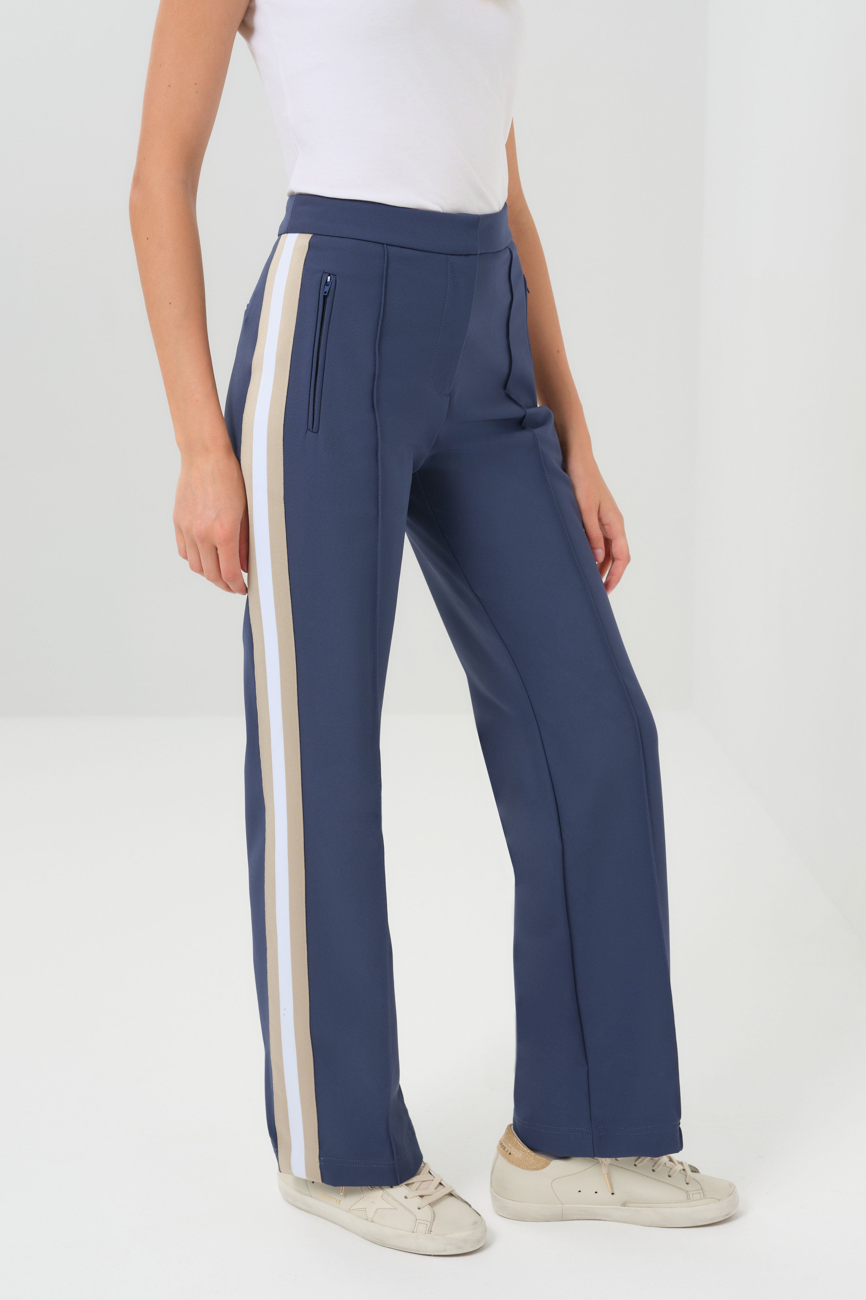 Suki Sport Aeroflow Side Stripe Straight Leg Twill Trouser