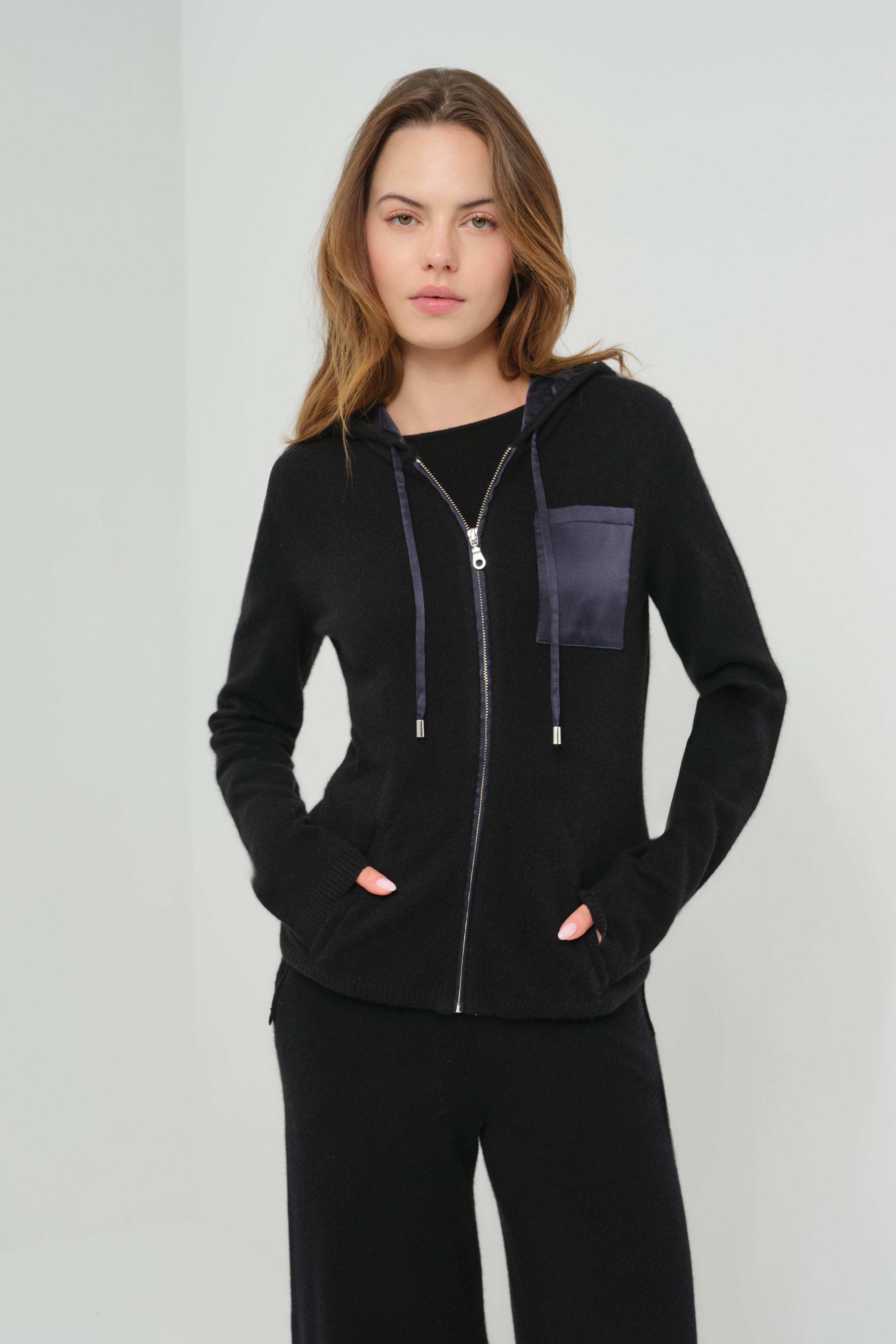 Cashmere Traveler Zip Front Hoodie