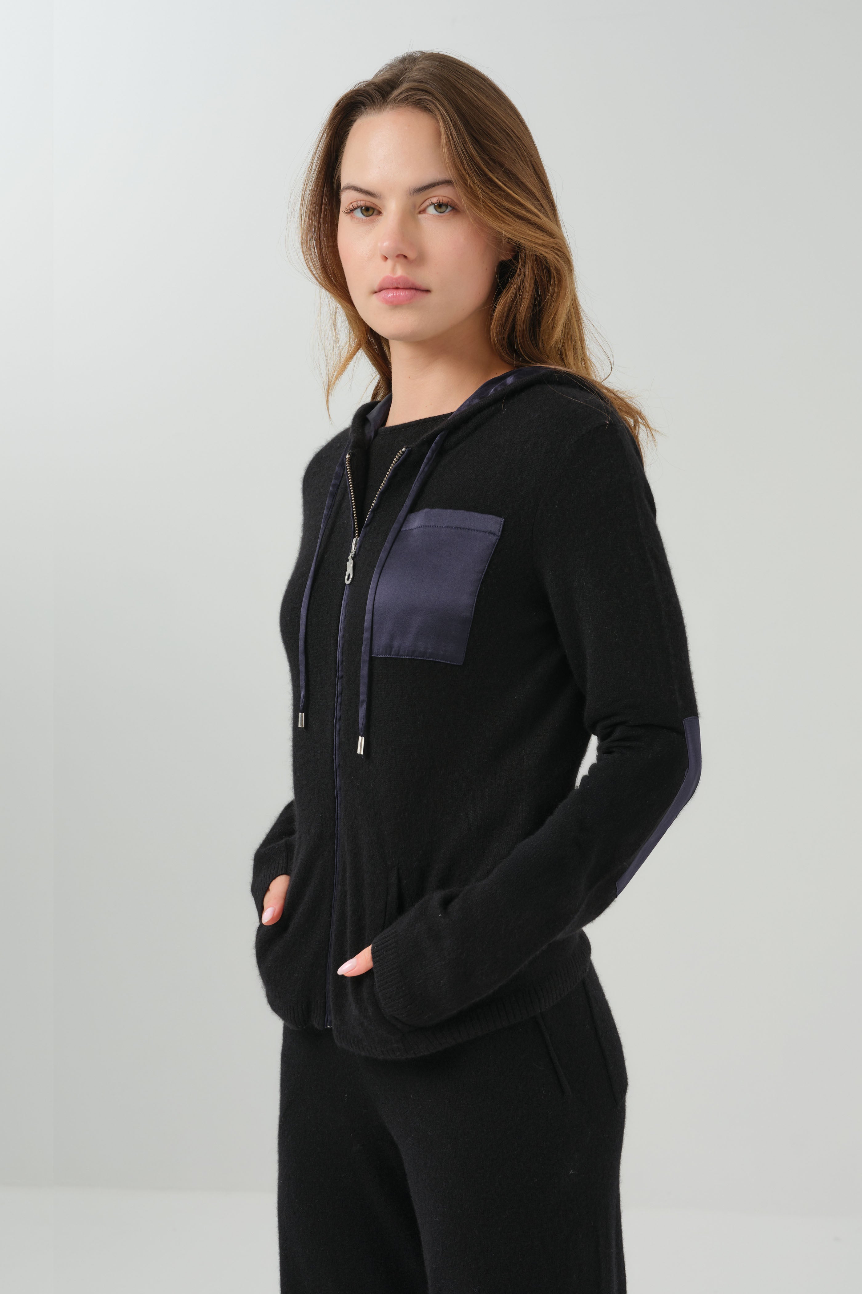 Cashmere Traveler Zip Front Hoodie