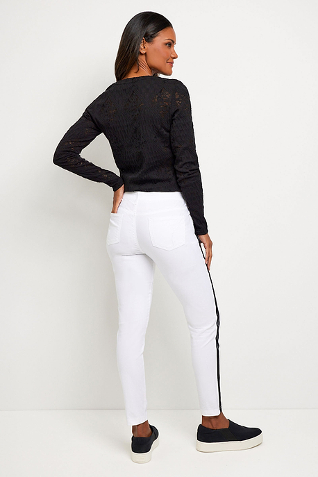 Luisa White w/ Black Stripe Ultra Light Weight Pant