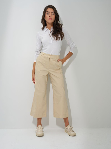 Mara Pima Cotton Collared 1/4 Button LS Top (CASH & CARRY)
