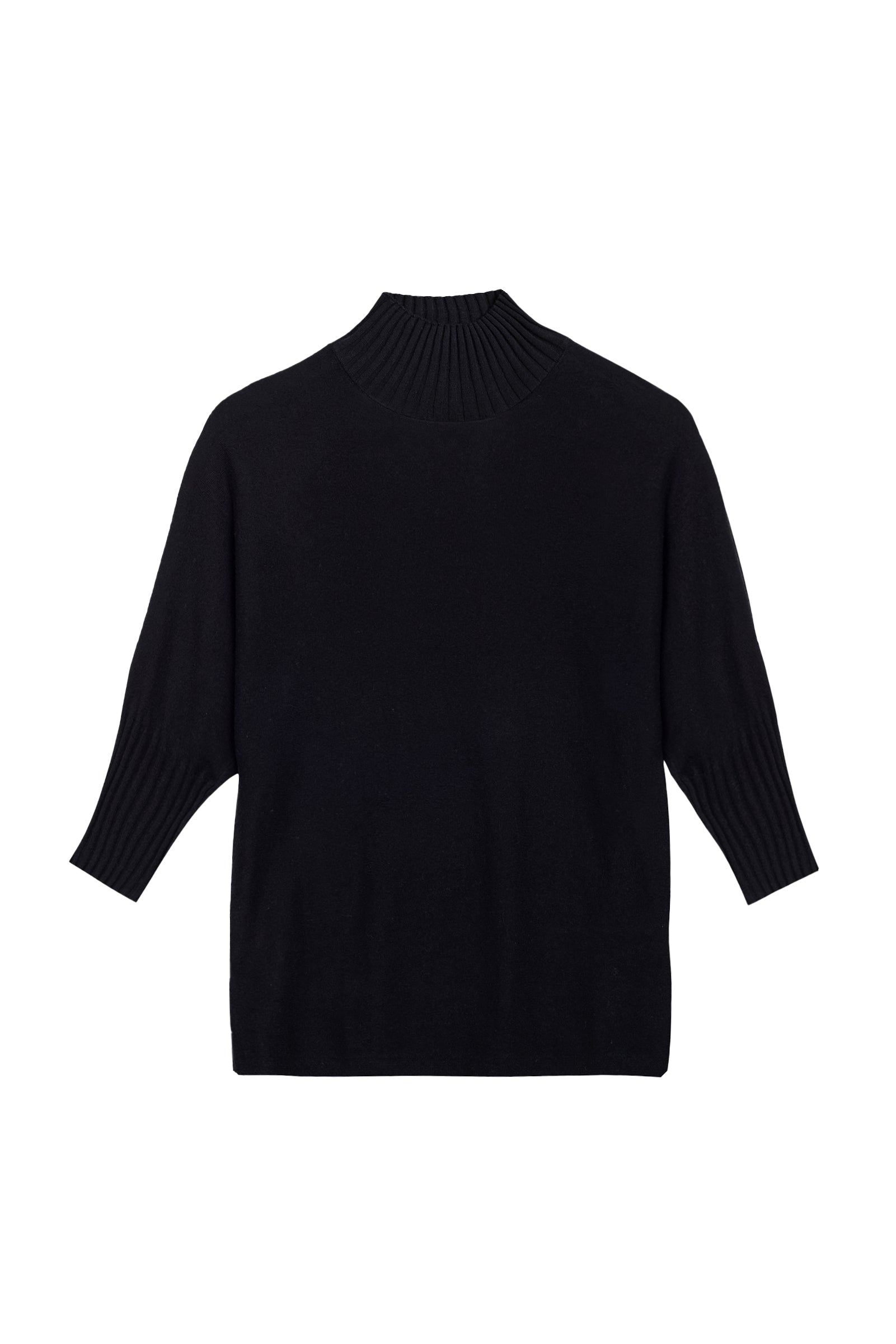 Ash Ribbed Mock Neck Sweater