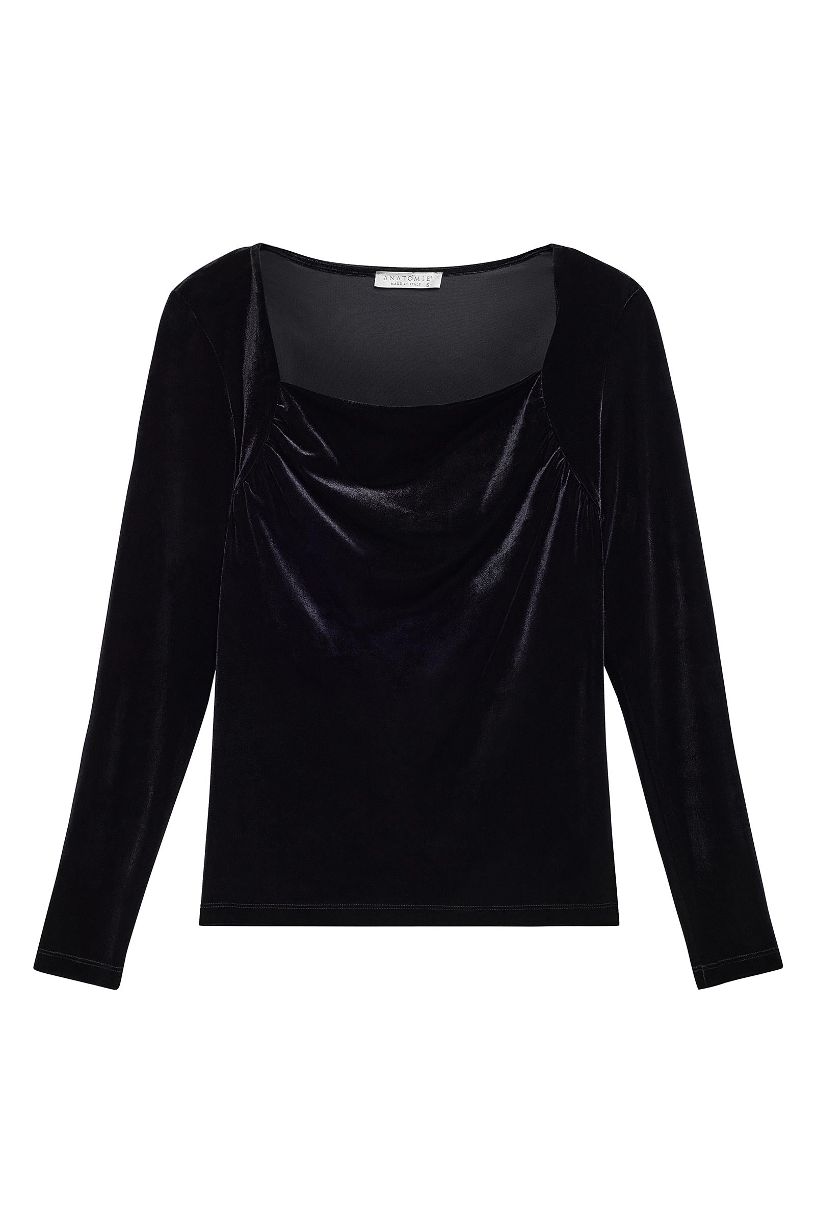 Calliope Stretch Velvet Top in Black