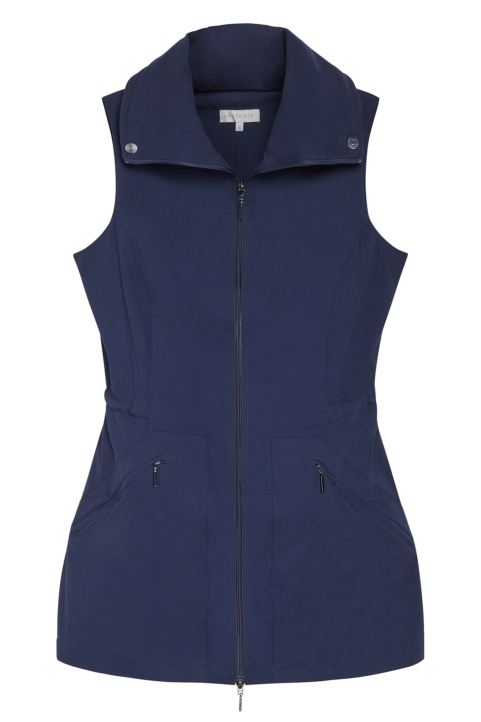 The Best Travel Vest. Flat Lay of a Delaney Travel Vest in Navy