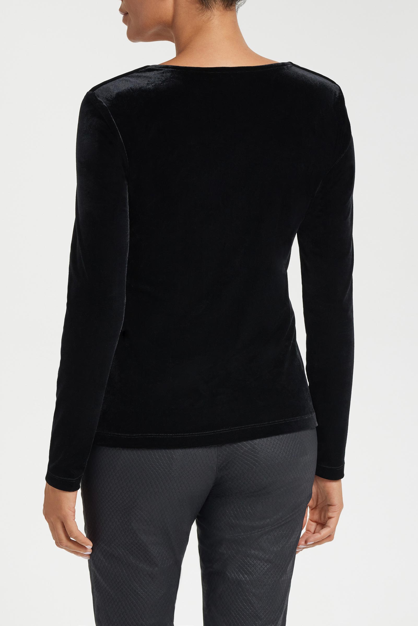 Calliope Stretch Velvet Top in Black