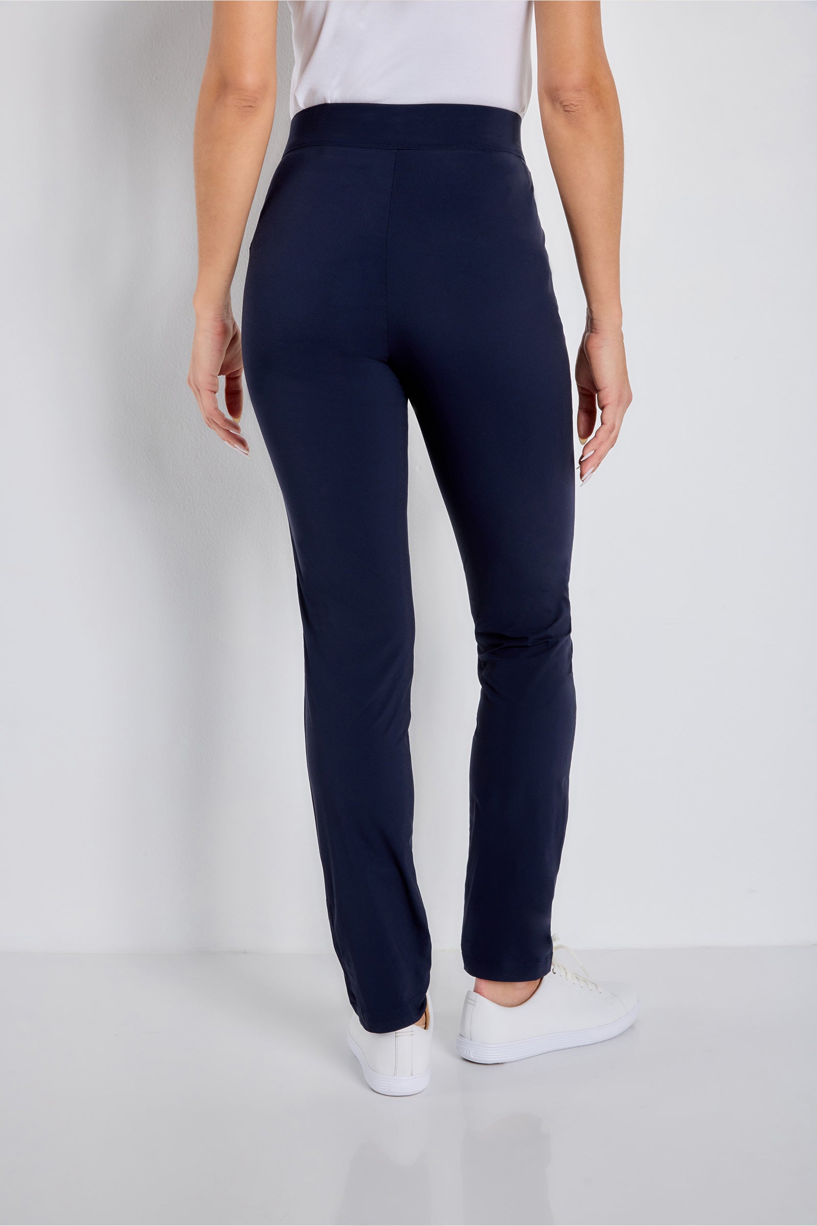 The Best Travel Pants. Back Profile of the Jamie Lee Pull-on Pant in Navy