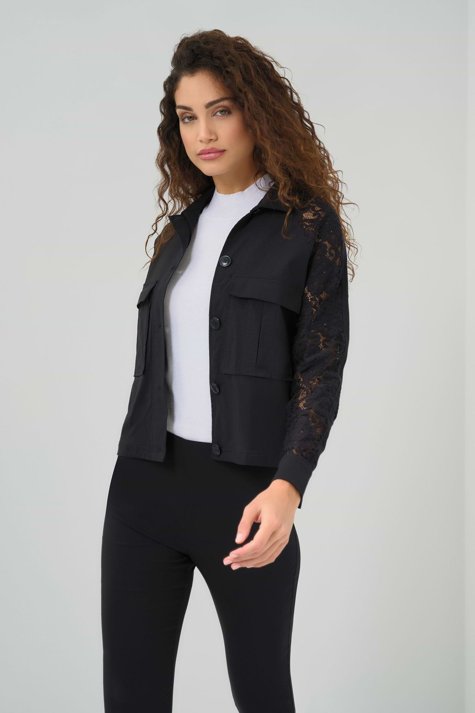 Sutton Lace Sleeve Trucker Jacket