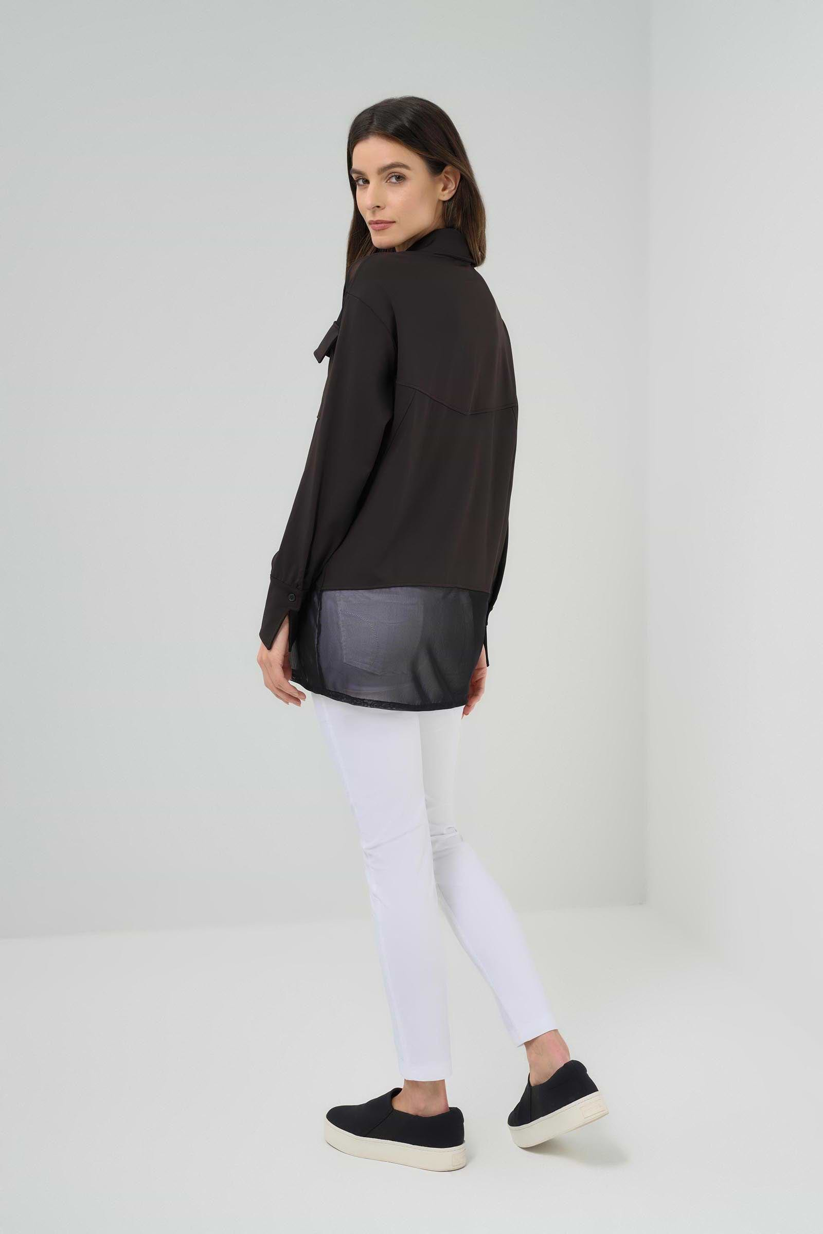 Abriana Oversized Mixed Media Top