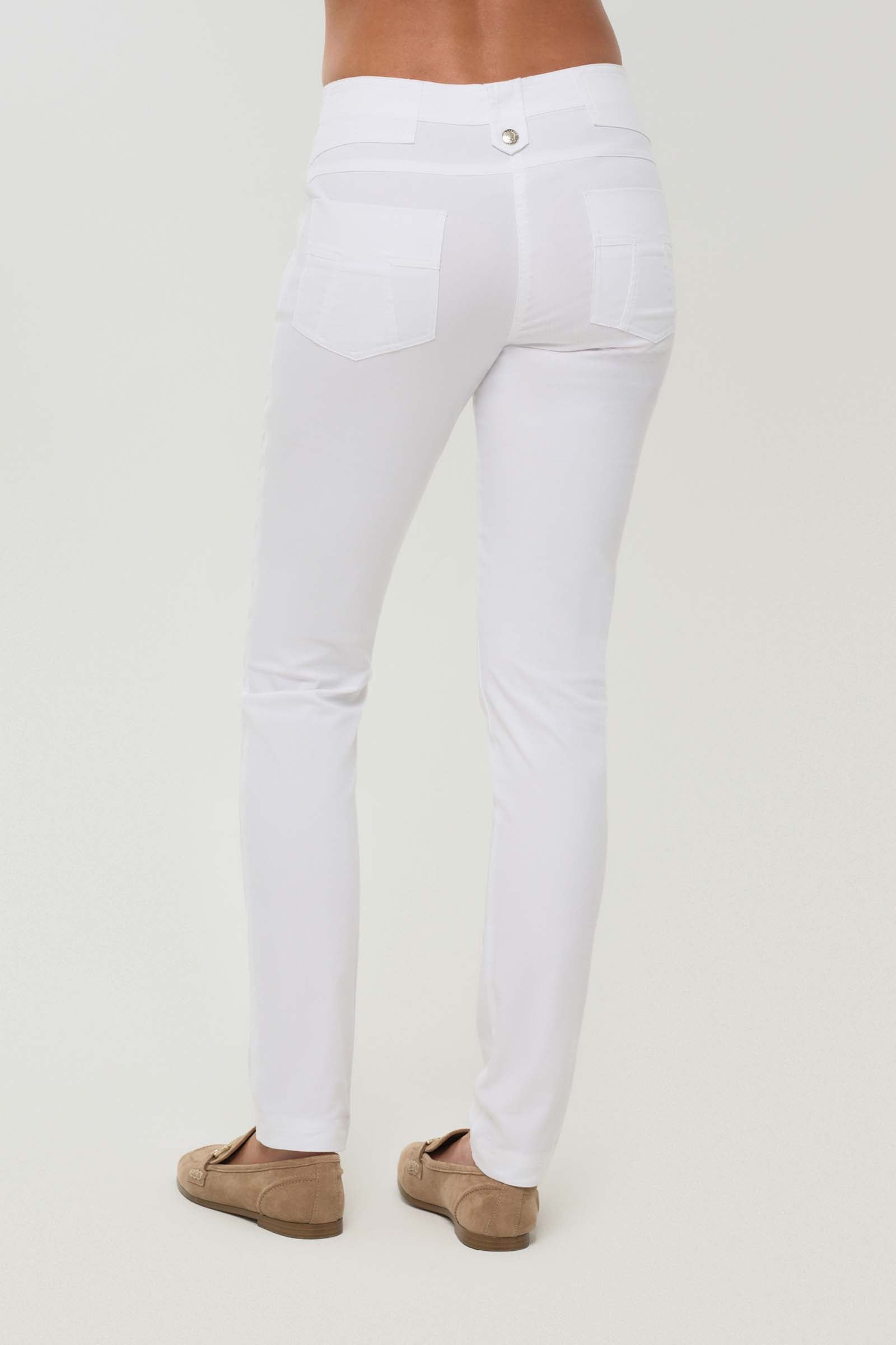 The Best Travel Pants. Back Profile of the Skyler Travel Pant in White