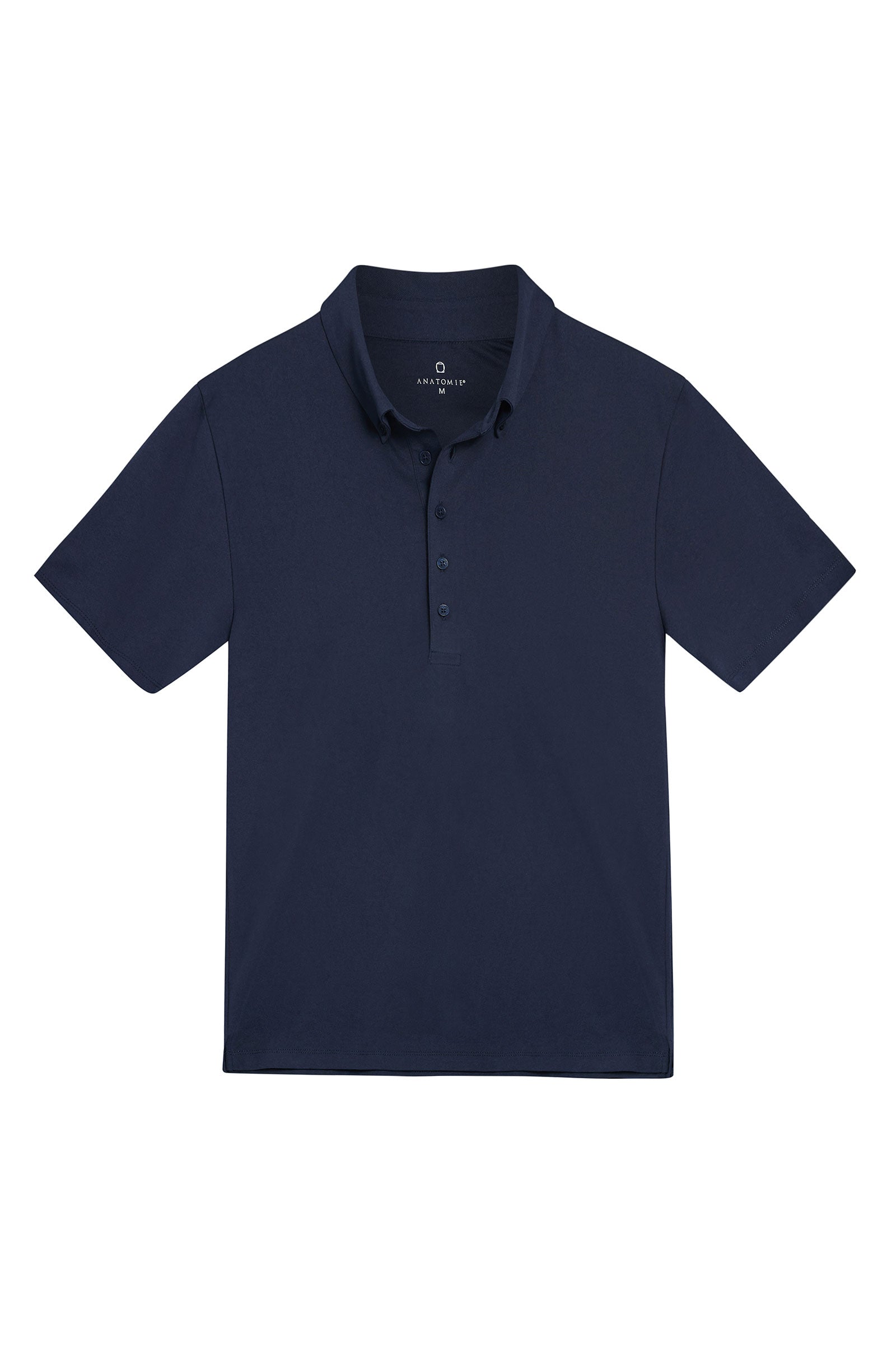 The Best Travel Top. Flat Lay of a Men's Ryan Polo in Navy.