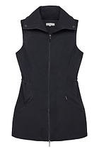 The Best Travel Vest. Flat Lay of a Delaney Travel Vest in Black.