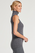 Charcoal || Nicolette Cashmere Mock Neck Sleeveless Top