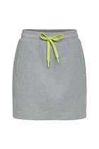 The Best Travel Skort. Flat Lay of a Myra Skort in Light Heather Grey.