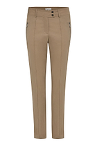 The Best Travel Pants. Flat Lay of the Peggy Zippered Pant in Khaki