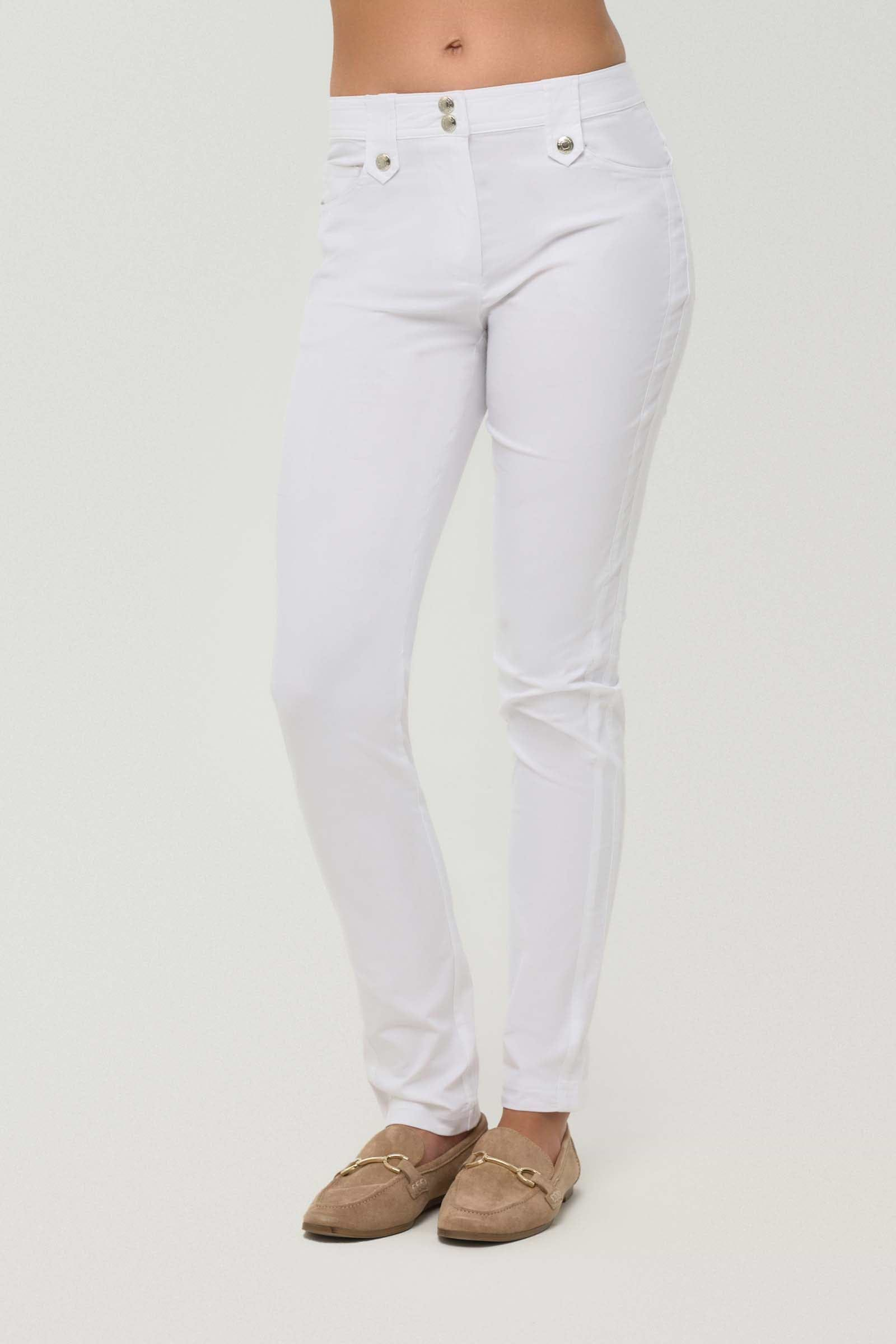 The Best Travel Pants. Front Profile of the Skyler Travel Pant in White