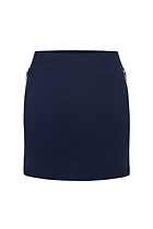 The Best Travel Skort. Flat Lay of a Suzzette Sport Luxe Skort in Navy.