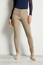 The Best Travel Pants. Front Profile of the Thea Curvy Pant in Khaki.