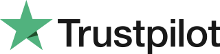Trustpilot logo featuring a green star and the word 'Trustpilot' in black text.