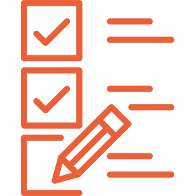 Icon of a pencil marking a checkbox on a list.